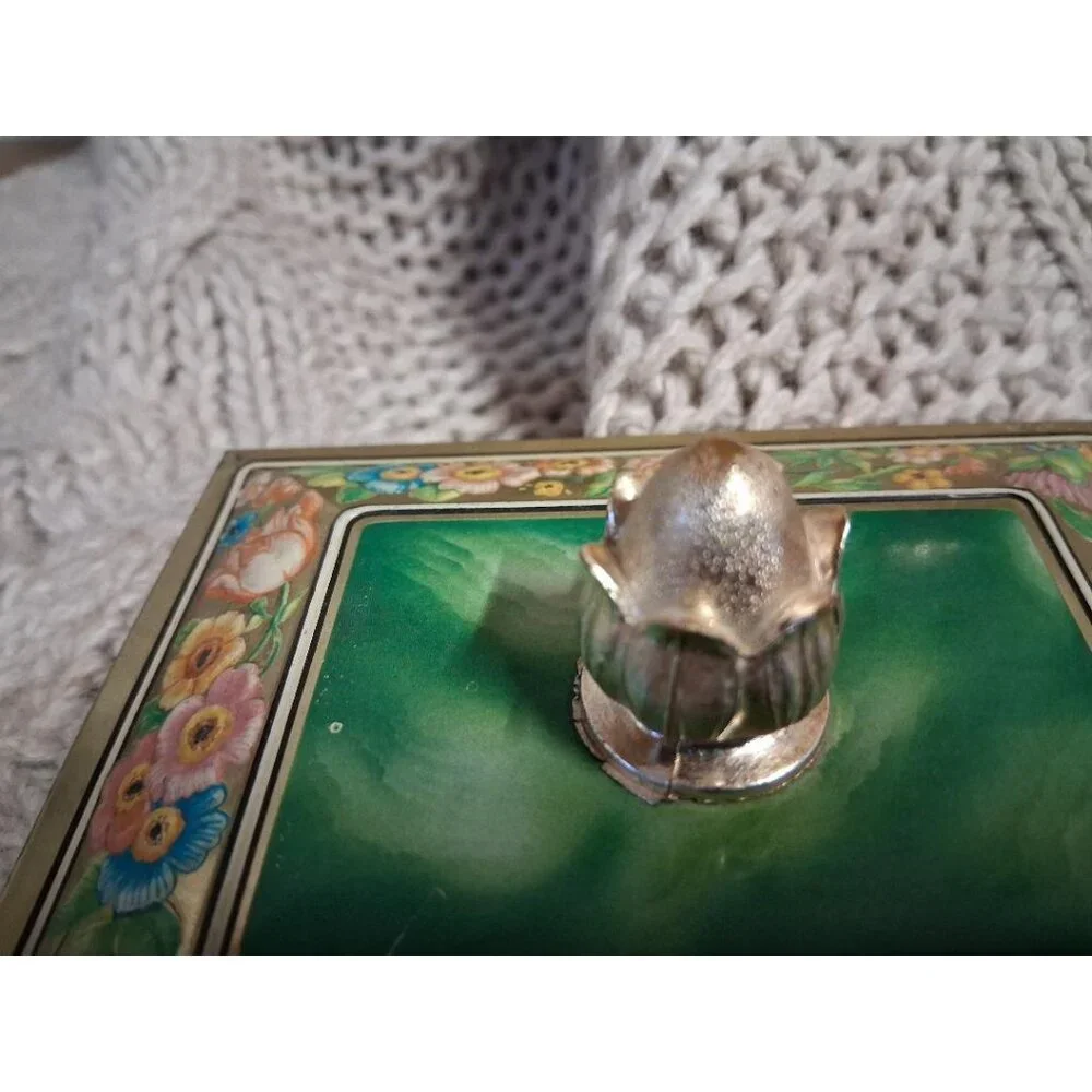 Vintage Blue Bird Confectionery Tin Box W/ Floral Design & Lid Harry Vincent Ltd
